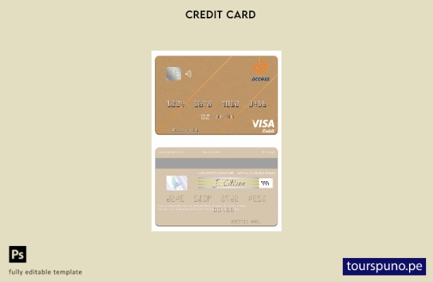 lista para imprimir plantilla de tarjeta de débito visa Gambia Access Bank